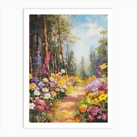 Path In The Flowers Forest Art Print