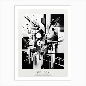 Memory Abstract Black And White 5 Poster Art Print