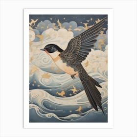 Barn Swallow 2 Gold Detail Painting Art Print