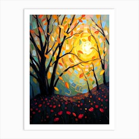 Sunset In The Woods Art Print