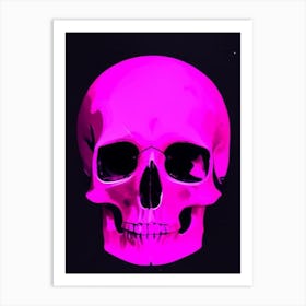 Skull With Cosmic Themes Pink Matisse Style Art Print