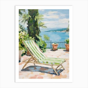 Sun Lounger By The Pool In Dubrovnik Croatia Art Print