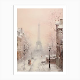 Dreamy Winter Painting Paris France 3 Art Print