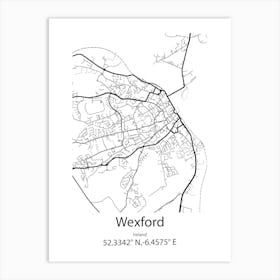 Wexford,Ireland Minimalist Map Art Print