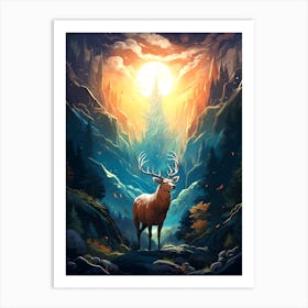 Deer In The Forest 1 Art Print