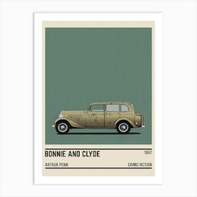 Bonnie And Clyde Car Movie Art Print