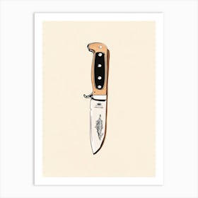 Knife Drawing Art Print