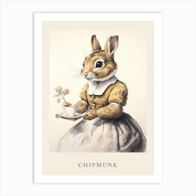 Beatrix Potter Inspired  Animal Watercolour Chipmunk 1 Art Print