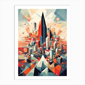 Bangkok, Thailand, Geometric Illustration 2 Art Print