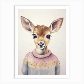 Baby Animal Watercolour Deer 2 Art Print