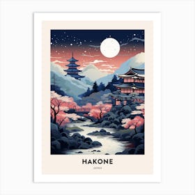 Winter Night  Travel Poster Hakone Japan 1 Art Print