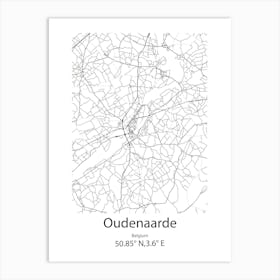 Oudenaarde,Belgium Minimalist Map Art Print