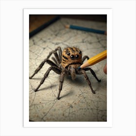 Pencil Spider Art Print