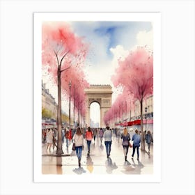 Champs-Elysées Avenue. Paris. The atmosphere and manifestations of spring. 21 Art Print