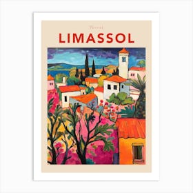 Limassol Cyprus 3 Fauvist Travel Poster Art Print