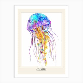 Jellyfish Colourful Watercolour 3 Poster Art Print