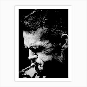 Chet Baker Line Art Illustration Art Print