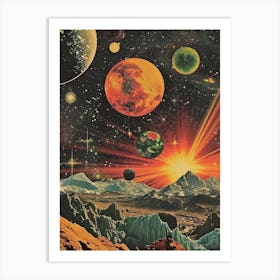 Retro Kitsch Space Collage 2 Art Print