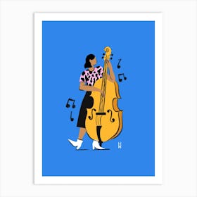 Cello Lady Art Print
