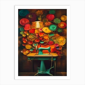 Sewing Workstation Art Print