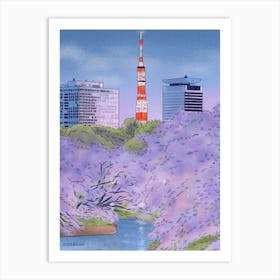 Tokyo Tower At Dusk  Art Print