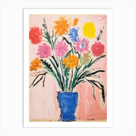 Flower Painting Fauvist Style Carnation 4 Art Print