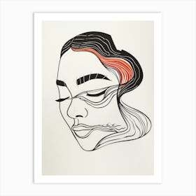 Drawing Of A Woman'S Face Art Print