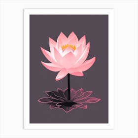 A Pink Lotus In Minimalist Style Vertical Composition 59 Art Print