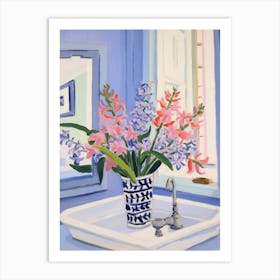A Vase With Bluebell, Flower Bouquet 2 Art Print