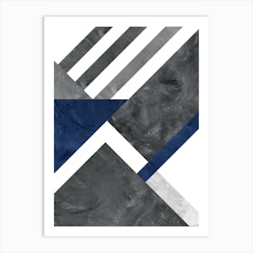 Gray and blue textures 5 Art Print