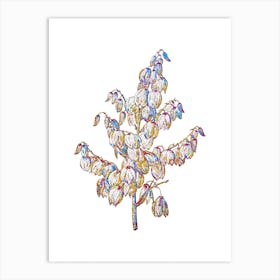 Stained Glass Aloe Yucca Mosaic Botanical Illustration on White n.0295 Art Print