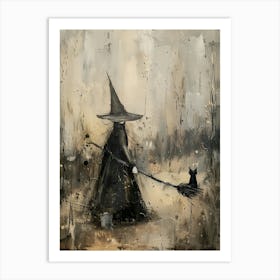 Witch And Cat 4 Art Print