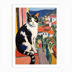 Painting Of A Cat In Florence Italy Art Print
