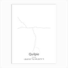 Quilpie,Australia Minimalist Map Art Print