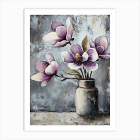 Magnolias In A Vase Art Print