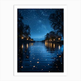 Night Sky With Starry Sky Art Print