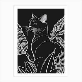 Khao Manee Cat Minimalist Illustration 3 Art Print