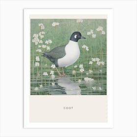 Ohara Koson Inspired Bird Painting Coot 3 Poster Art Print