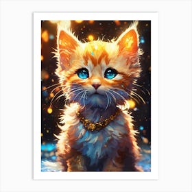 Cute Kitten With Blue Eyes Art Print