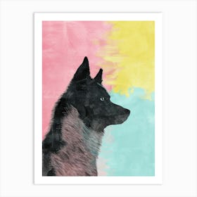 Schipperke Dog Watercolour Illustration Art Print