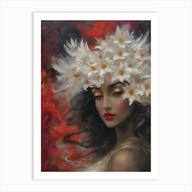 Asdis ~ The Red Goddess ~ Sultry Love Passion Enchantment Alluring Underworld Dark but Powerful Passionate Energy by Sarah Valentine Art Print