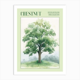 Chestnut Tree Atmospheric Watercolour Painting 2 Poster Art Print