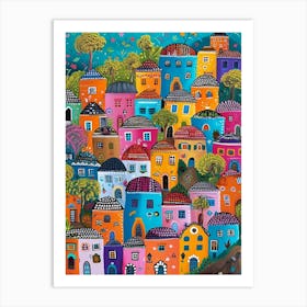 Kitsch Colourful Capetown Cityscape 2 Art Print