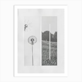 Dandelion Flower Photo Collage 1 Art Print