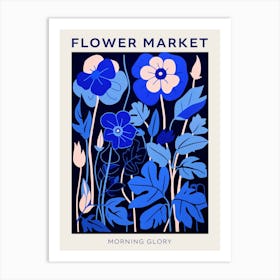 Blue Flower Market Poster Morning Glory 2 Art Print