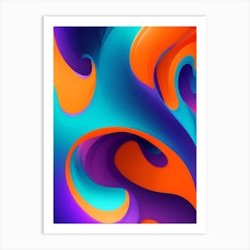 Abstract Colorful Waves Vertical Composition 11 Art Print