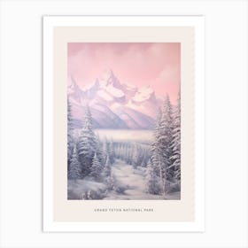 Dreamy Winter National Park Poster  Grand Teton National Park United States 1 Art Print