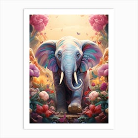 Elephant In The Forest Art Print