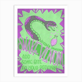 Snake Venom vintage style Halloween witchy poster Art Print