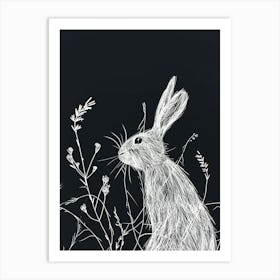 American Fuzzy Lop Rabbit Minimalist Illustration 4 Art Print